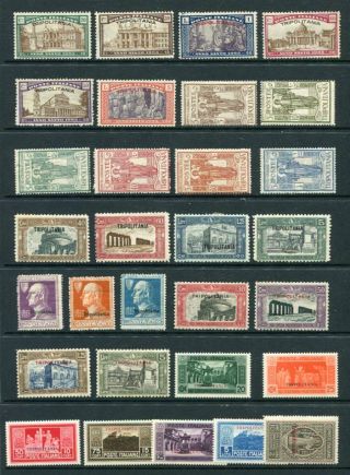 Tripolitania Italian Colonies 1925 - 29 Mh Lot 6 Sets 30 Stamps
