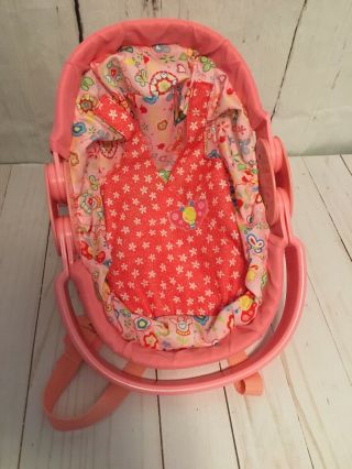 2007 Hasbro Baby Alive Go Bye Bye 5 - In 1 Carrier Back Pack Car Seat Pink