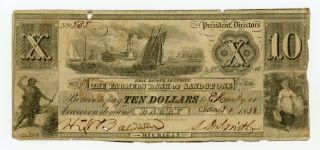 1838 $10 The Farmers Bank Of Sandstone - Barry,  Michigan Note W/ Ships