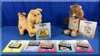 Teddy Ruxpin & Grubby Five (5) Tapes & Seven (7) Books - Needs Cord