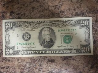 Old Paper Money 1990 Twenty $20 Dollar Bill Federal Reserve Note Series