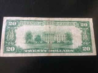 1929 $20 Brown Seal CHICAGO Old US National Currency 2