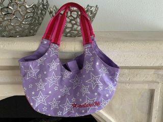 American Girl Doll Carrier Tote Bag Purple Red White Stars