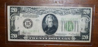 $20 1934 A York Federal Reserve Note Green Seal