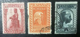 Spain.  1931.  Montserrat.  30,  50c.  1 Pta.  Edifil 643/6.  Cat.  Val.  207 Euros.