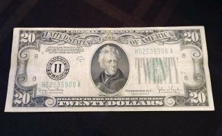 1934 Series D 20 Dollar Bill