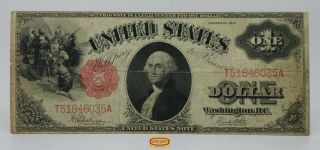 Fr.  39 1917 Large Size Legal Tender Dollar $1,  Pin Hole - 17206