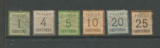 France - Alsace & Lorraine Part Set Of 6 (1,  4,  5,  10,  20 & 25) Scarce Stamps