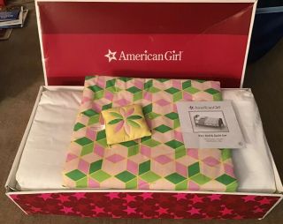 American Girl Kit Kittredge Green Metal Trundle Bed,  Quilt,  Mattress,  Pillow Box