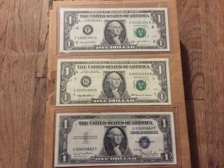 $1 Dollar Low Serial Number 4 Digits Circulated