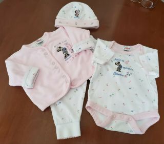 3 Months Disney Store Baby Girls 4pc Set For Reborn Baby Doll