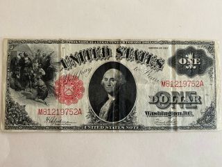 1917 United States Paper Money - One Dollar Large Banknote