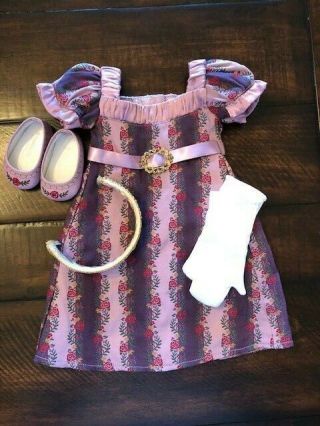 American Girl Caroline Holiday Gown Purple Complete Outfit Euc