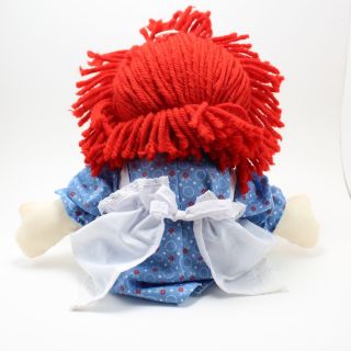 Raggedy Ann Doll Ragdoll Handmade by Aurora Red Yarn Hair White Apron I Love You 3