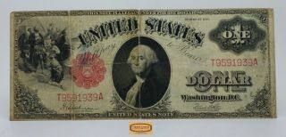 Fr.  39 1917 Large Size Legal Tender Dollar,  Large Tears At The Center - 17137
