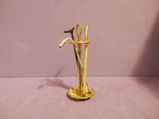 Dollhouse Miniature 1/12 Scale Metal Cane Holder With 3 Canes