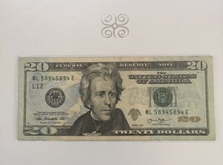 20 Dollar Bill,  Repeat,  Radar ❤️ Collectable 