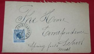 Danish West Indies Scott 55 Christiansted To Springfield Ma 1917 Cover 25 Bit Si