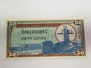 Us / Mpc 50 Cents Nd.  1968 Series 681 Plate 17 Circulated Banknote M2