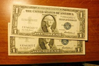 Sequential 1935 - F U.  S.  One Dollar Silver Certificates Au,