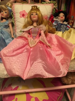 Disney Princess Aurora Brass Key Porcelain Doll 16 " (without Stand)