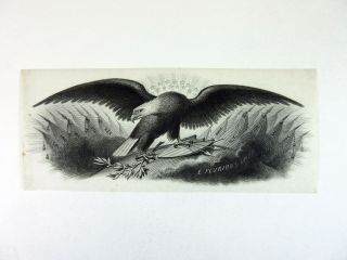 Abn Proof Vignette Patriotic Eagle With States Listed Under Wings Unc 1840 - 50s