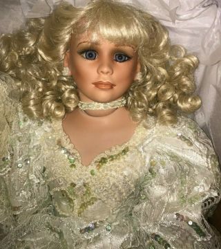 Rustie Skyelene Blonde Southern Bride 26 " Porcelain Doll Rustie Welden Museum