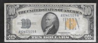 Series Of 1934 A Circulated $10 North Africa Silver Certificate A92462029a