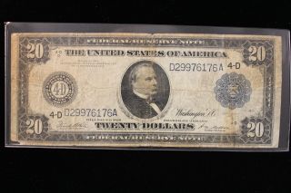 1914 United States.  ($20) Twenty Dollars.  Federal Reserve Note.