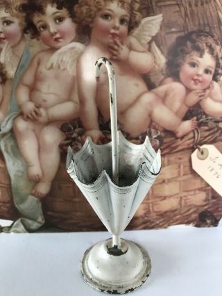 Antique Metal Doll Umbrella Stand For Bisque Doll Posing Accessories