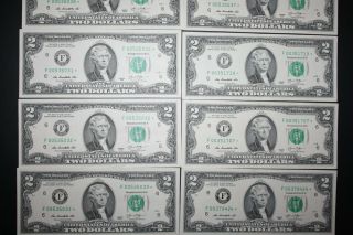 1995 - 2013 $2 Dollar Bill Star Notes $2 Star Note Some Consecutive 14 Notes Look