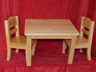 Guidecraft Wooden Table And Chair Set For 18 " Dolls Tea Party Natural