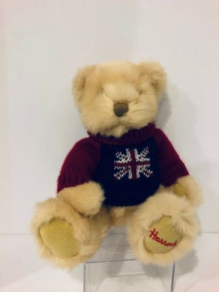 Harrods Knightsbridge Plush 14 " Teddy Bear Knit Sweater Cordoroy Paws