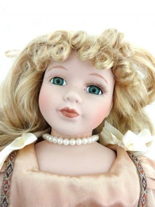 Seymour Mann 18 " Porcelain Doll Blonde Victorian Dress No Box