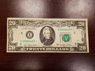Series 1977 $20 Dollar Bill Note Frn Richmond E05084457 Star Note