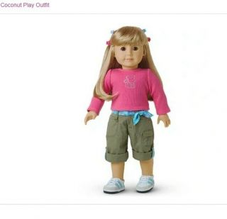 Coconut Play Outfit For American Girl 18 " Doll - Retired Pant/short Necklace
