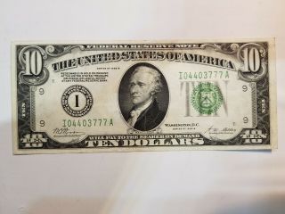 1928 B $10 Federal Reserve Note - Minneapolis Minnesota