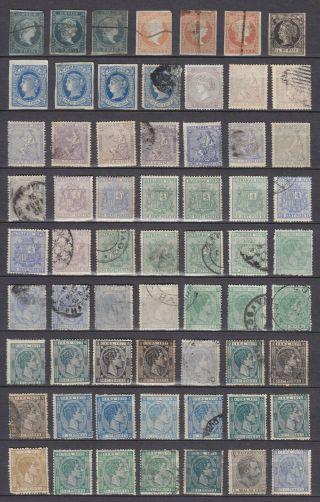 Spanish West Indies 1855 - 1898,  125 Stamps