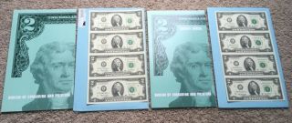 2003 & 2003a Uncut Sheets Of 2 Dollar Bills - Bureau Of Engraving & Print Issue