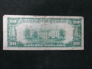 1929 $20 DOLLAR NATIONAL CURRENCY UNITED STATES OF AMERICA 2