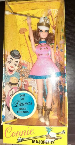 1971 Topper Dawn Doll Friend Connie Majorette Model In Pink Nrfb Exc