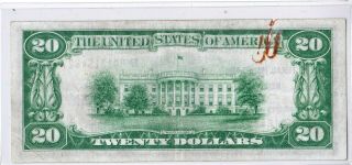 1929 $20 York NY Federal Reserve Bank Note Brown National Currency 2