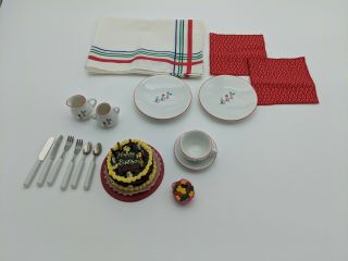 Pleasant Co.  American Girl Molly China Tea Set And Molly Birthday Cake
