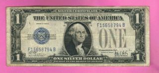 $1 1928b One Dollar Usa Silver Certificate Bill Money Blue Seal Note Currency