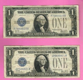 $1 1928B One Dollar USA Silver Certificate Bill Money Blue Seal Note Currency 2