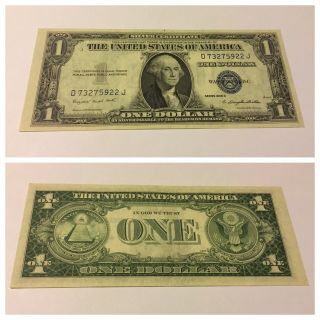 Vintage With Motto 1935 - G Silver Certificate $1 One Dollar Bill Blue Seal Vnc