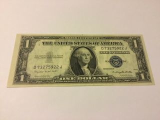 VINTAGE WITH MOTTO 1935 - G SILVER CERTIFICATE $1 ONE DOLLAR BILL BLUE SEAL VNC 2