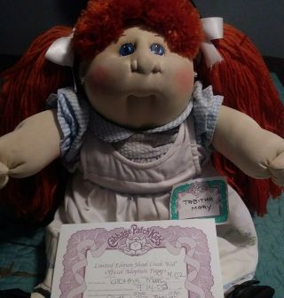 Soft Sculpture Cabbage Patch Girl 2002 Kvk - With Papers