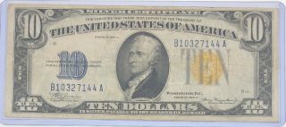 1934 A $10 North Africa Silver Certificate Yellow Seal
