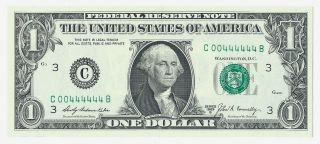 $1 1969 - B Federal Reserve Note Chcu / Gem C00444444b